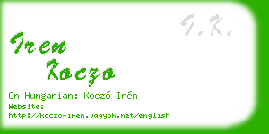 iren koczo business card