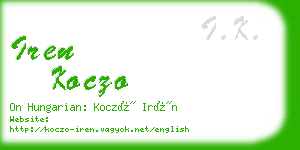 iren koczo business card